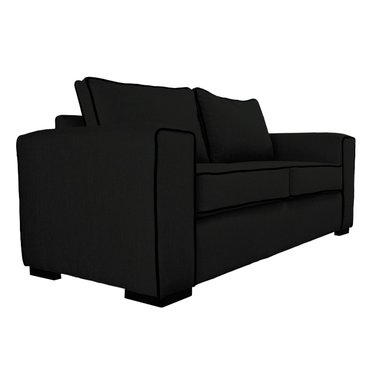 SOFAS HOME - SOFA GABRO CHENILLE TIPO LINO NEGRO 3 CUERPOS