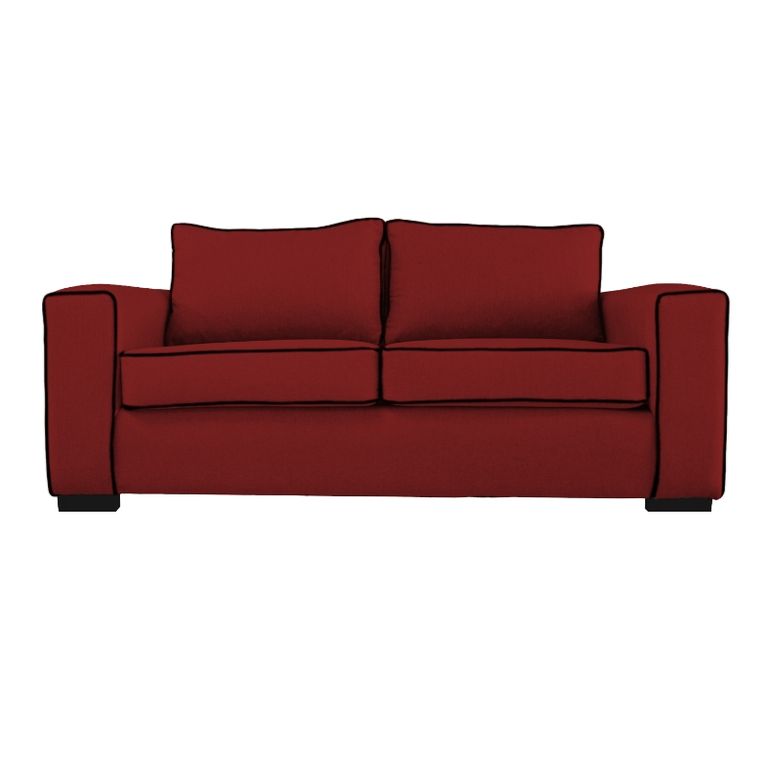 SOFA GABRO CHENILLE TIPO LINO ROJA 3 CUERPOS