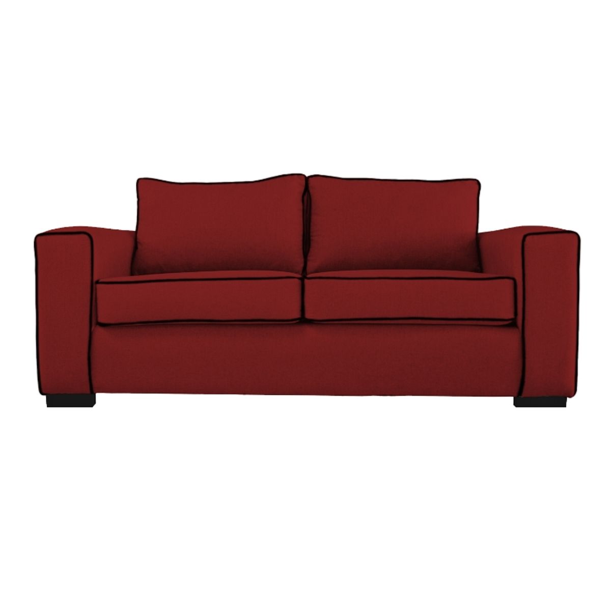 SOFAS HOME - SOFA GABRO CHENILLE TIPO LINO ROJA 3 CUERPOS