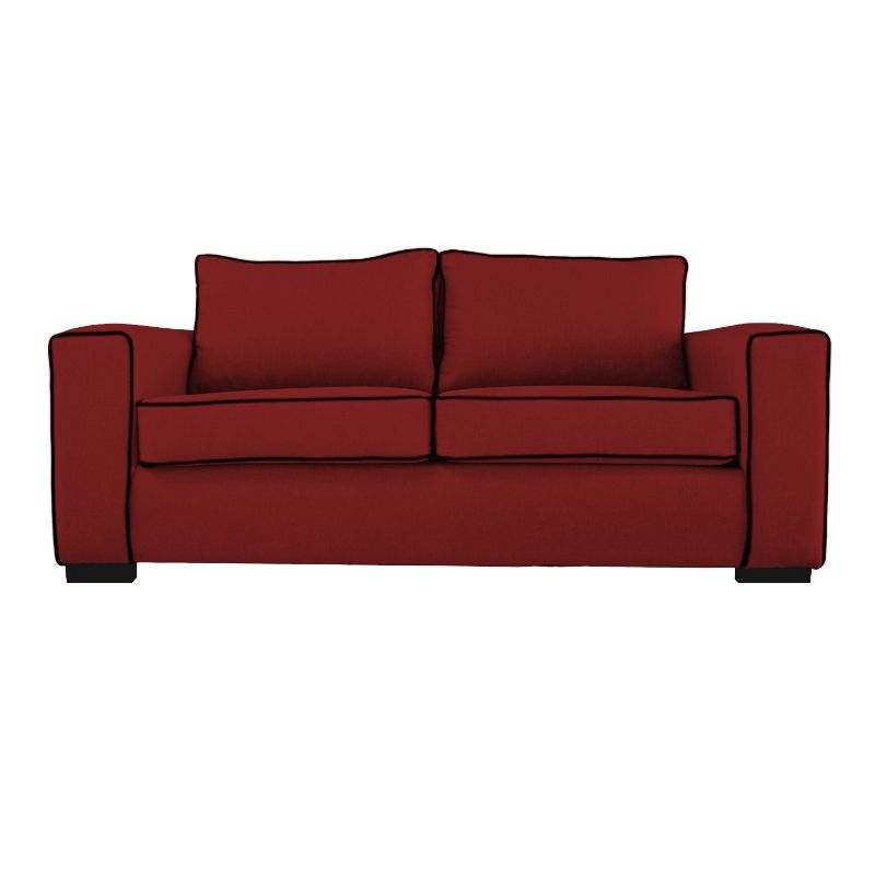 SOFAS HOME - SOFA GABRO CHENILLE TIPO LINO ROJA 3 CUERPOS
