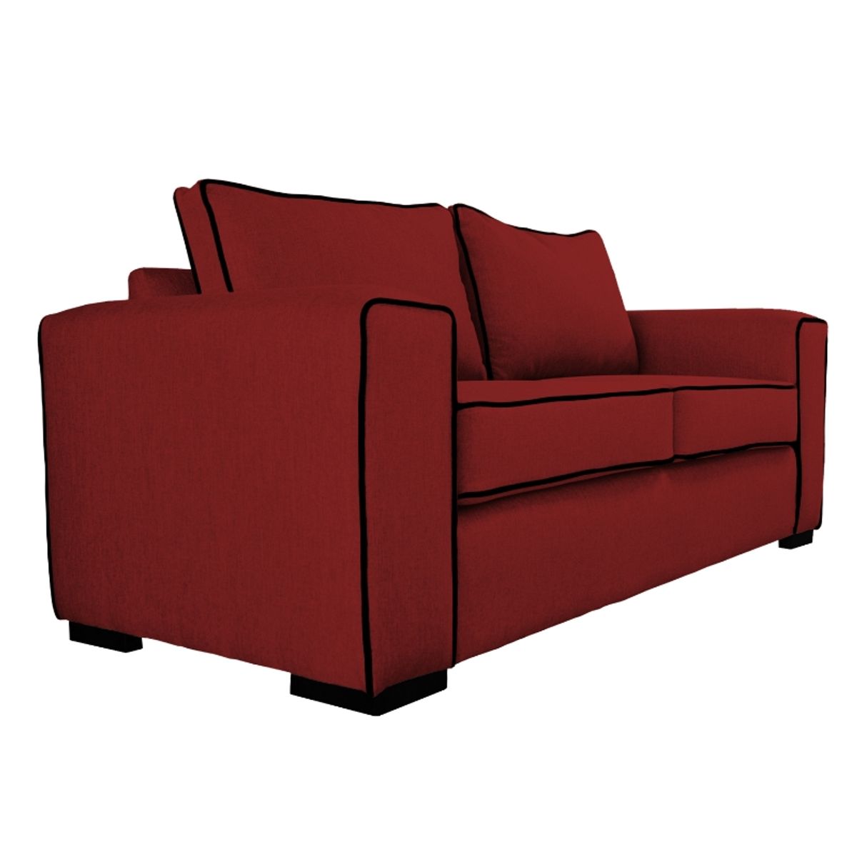 SOFAS HOME - SOFA GABRO CHENILLE TIPO LINO ROJA 3 CUERPOS