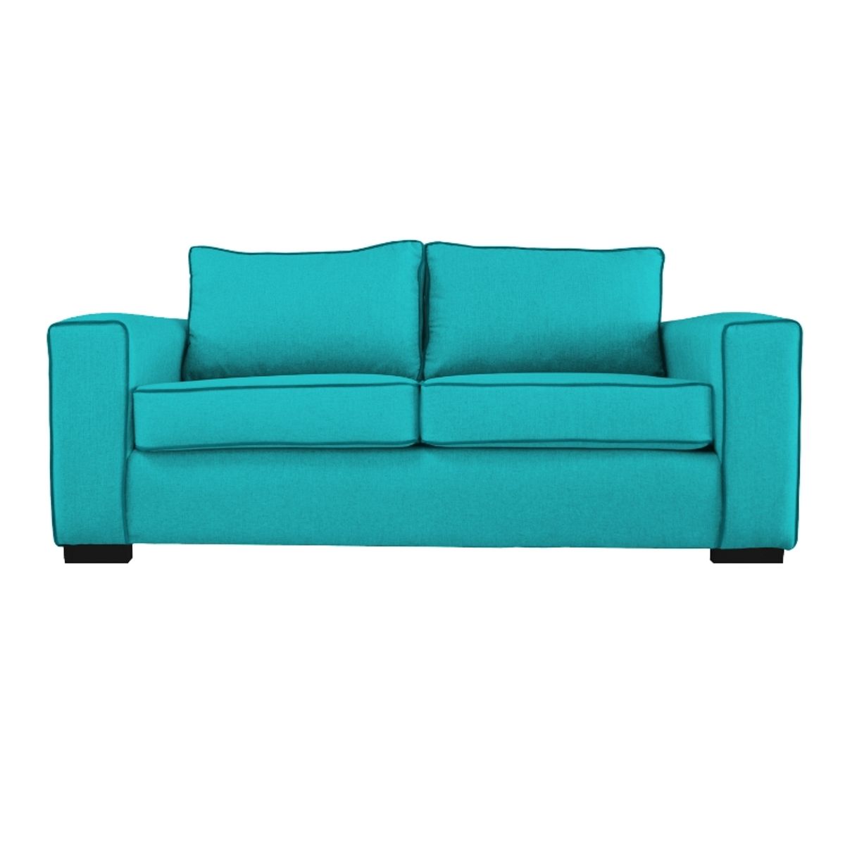 SOFAS HOME - SOFA GABRO CHENILLE TIPO LINO TURQUESA 3 CUERPOS