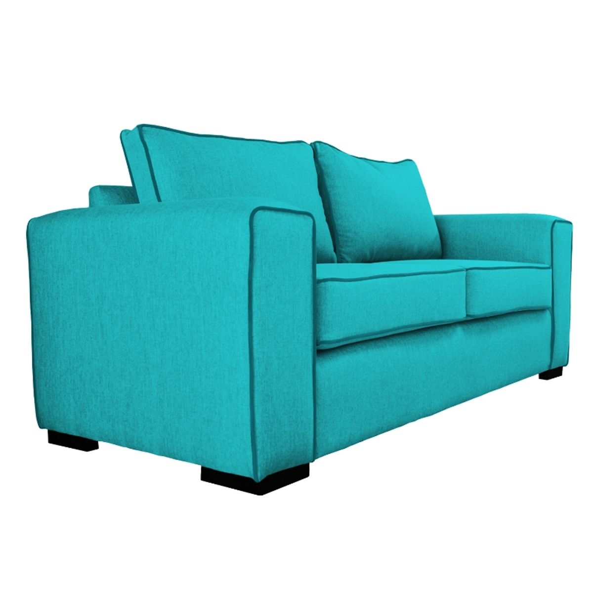 SOFAS HOME - SOFA GABRO CHENILLE TIPO LINO TURQUESA 3 CUERPOS
