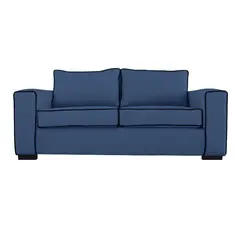 SOFAS HOME - SOFA GABRO FELPA AZUL 3 CUERPOS