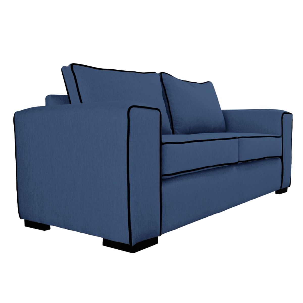 SOFAS HOME - SOFA GABRO FELPA AZUL 3 CUERPOS