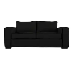 SOFAS HOME - SOFA GABRO FELPA NEGRO 3 CUERPOS