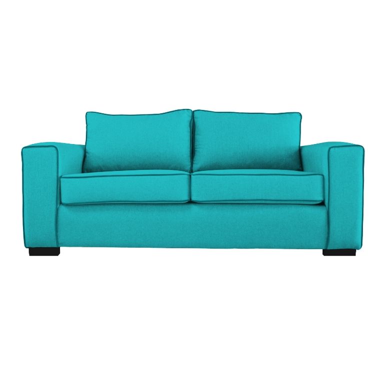 SOFA GABRO FELPA TURQUESA 3 CUERPOS