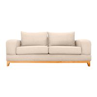 SOFA BASALTO CHENILLE TIPO LINO BEIGE 3 CUERPOS