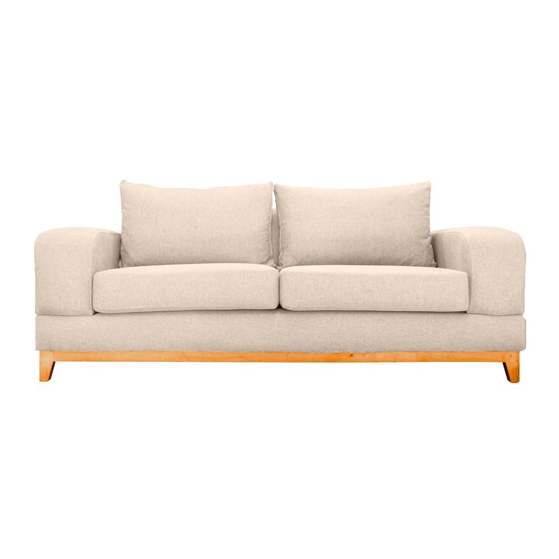 SOFAS HOME - SOFA BASALTO CHENILLE TIPO LINO BEIGE 3 CUERPOS