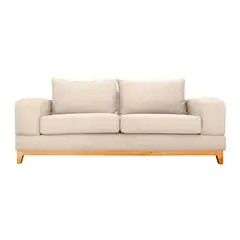 SOFAS HOME - SOFA BASALTO CHENILLE TIPO LINO BEIGE 3 CUERPOS