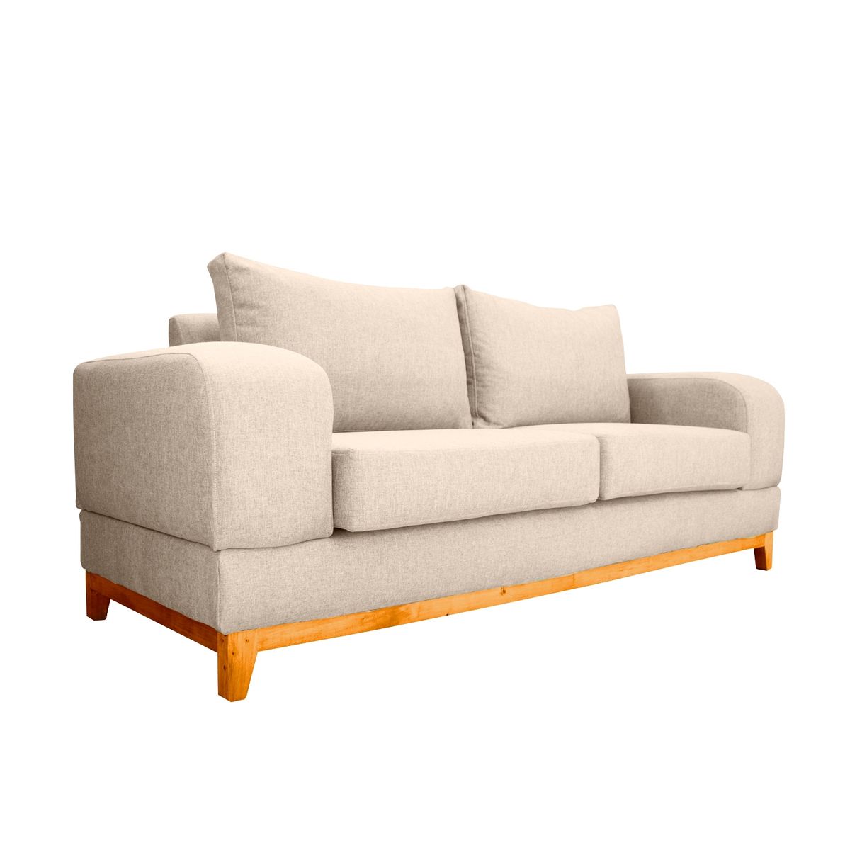 SOFAS HOME - SOFA BASALTO CHENILLE TIPO LINO BEIGE 3 CUERPOS