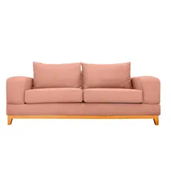 SOFAS HOME - SOFA BASALTO CHENILLE TIPO LINO PALO ROSA 3 CUERPOS