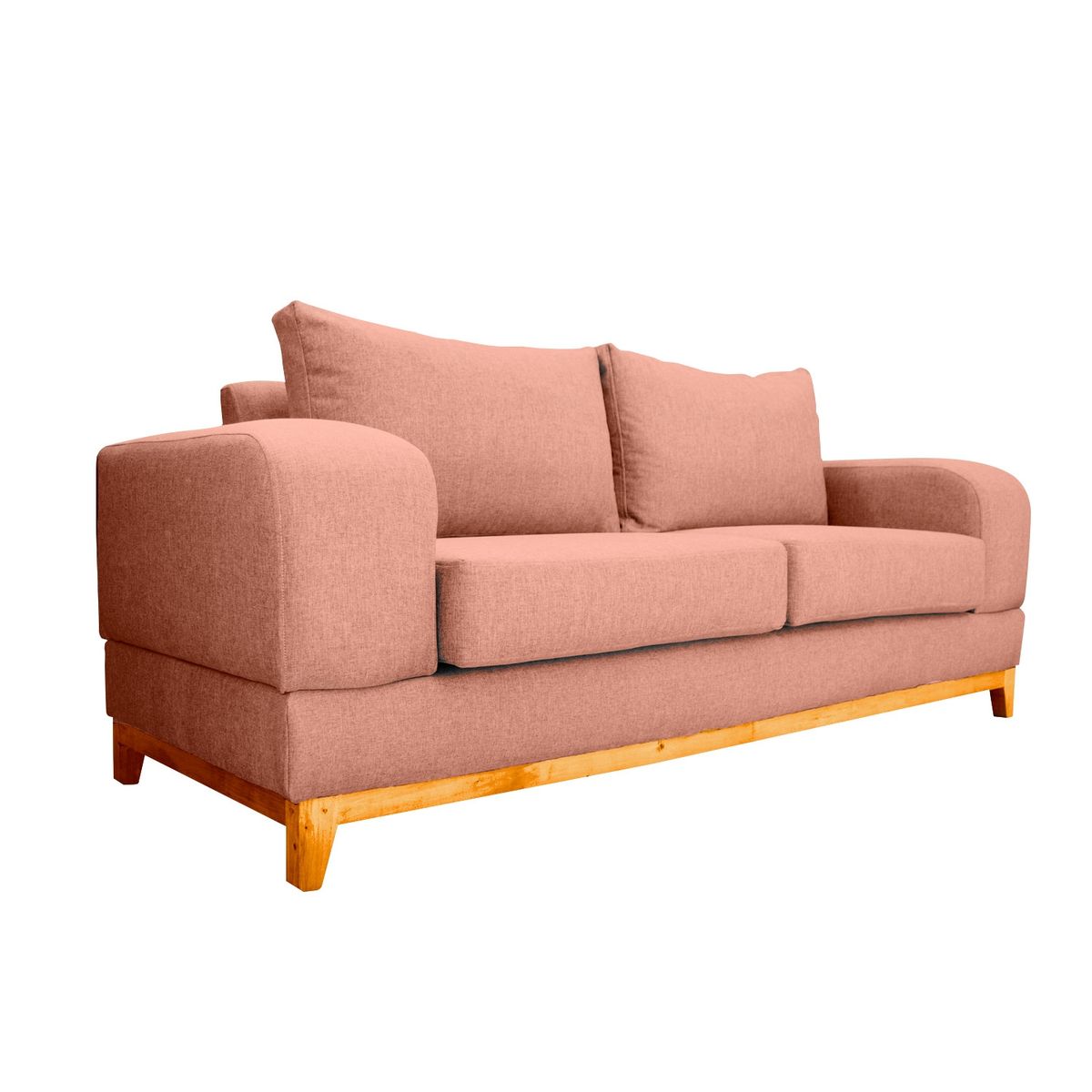 SOFAS HOME - SOFA BASALTO CHENILLE TIPO LINO PALO ROSA 3 CUERPOS