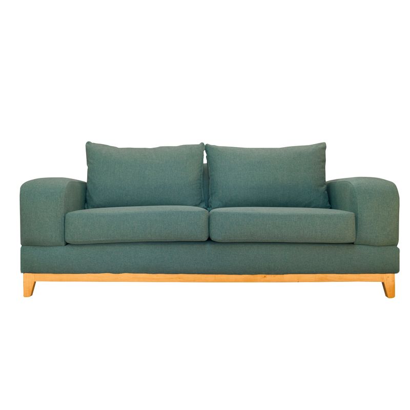 SOFAS HOME - SOFA BASALTO CHENILLE TIPO LINO VERDE 3 CUERPOS