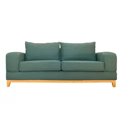 SOFAS HOME - SOFA BASALTO CHENILLE TIPO LINO VERDE 3 CUERPOS