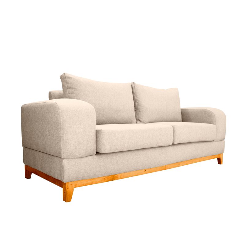 SOFAS HOME - SOFA BASALTO FELPA BEIGE 3 CUERPOS