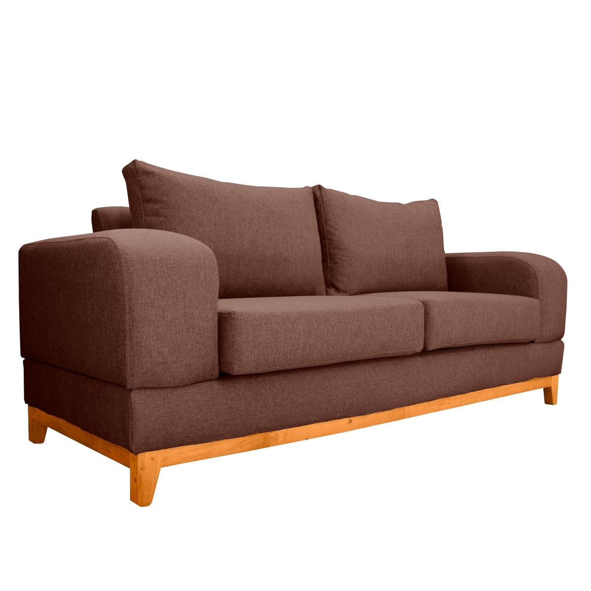 SOFAS HOME - SOFA BASALTO FELPA CAFÉ 3 CUERPOS