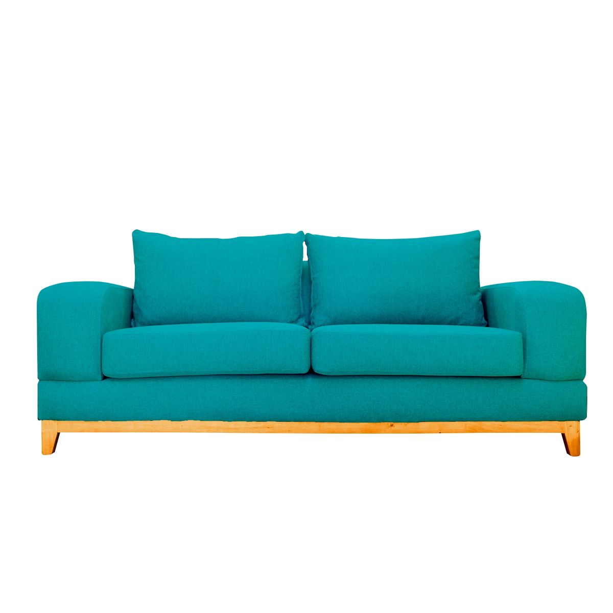 SOFAS HOME - SOFA BASALTO FELPA TURQUESA 3 CUERPOS