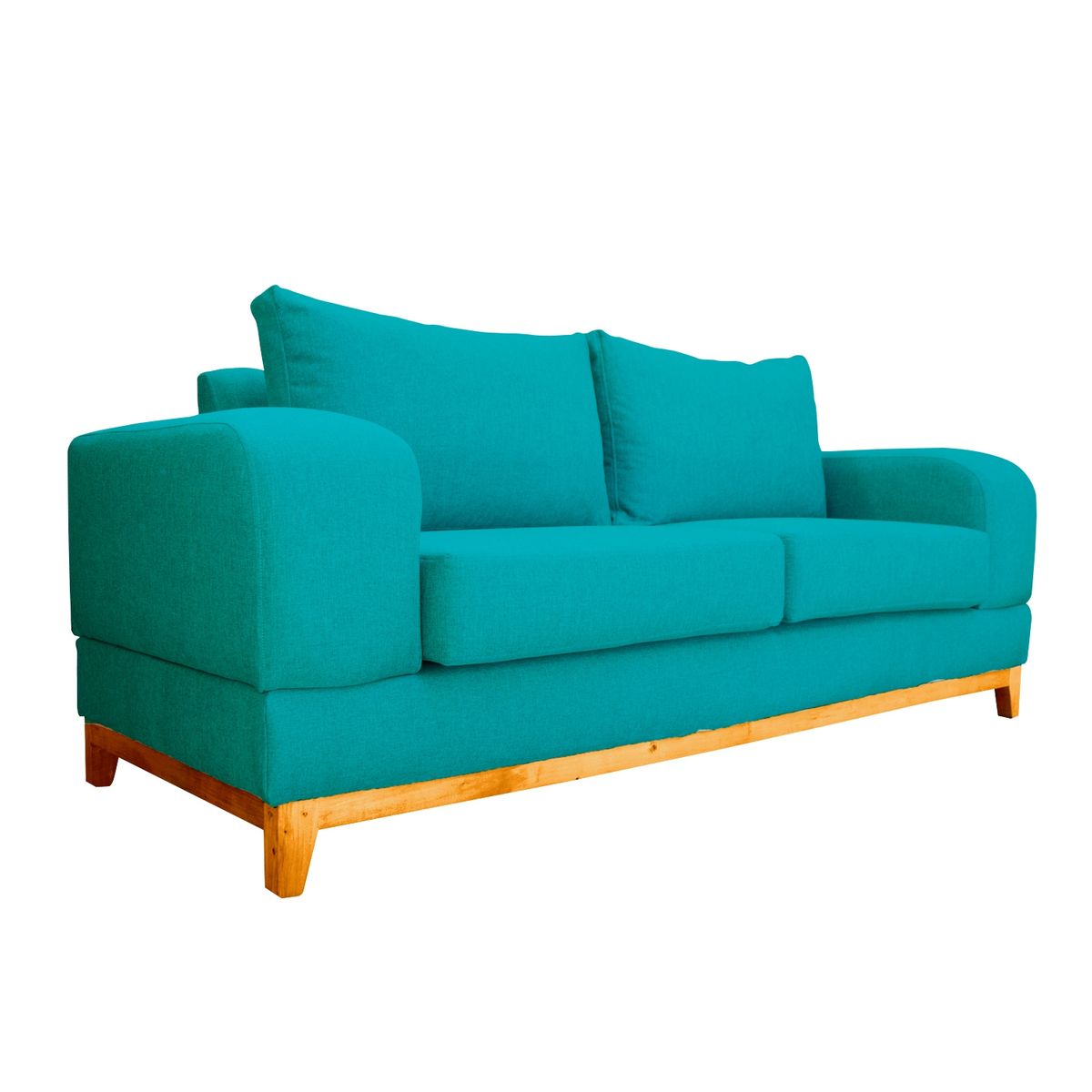 SOFAS HOME - SOFA BASALTO FELPA TURQUESA 3 CUERPOS