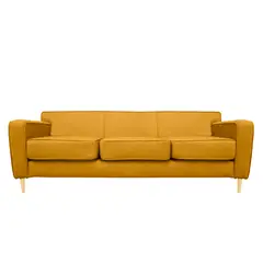 SOFAS HOME - SOFA LILEN CHENILLE TIPO LINO AMBARINO 3 CUERPOS