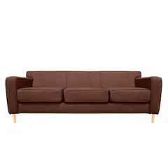SOFAS HOME - SOFA LILEN CHENILLE TIPO LINO CAFE 3 CUERPOS