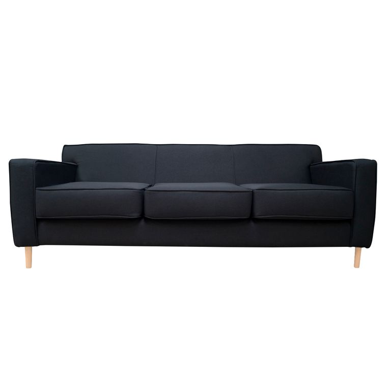 SOFA LILEN CHENILLE TIPO LINO GRAFITO 3 CUERPOS