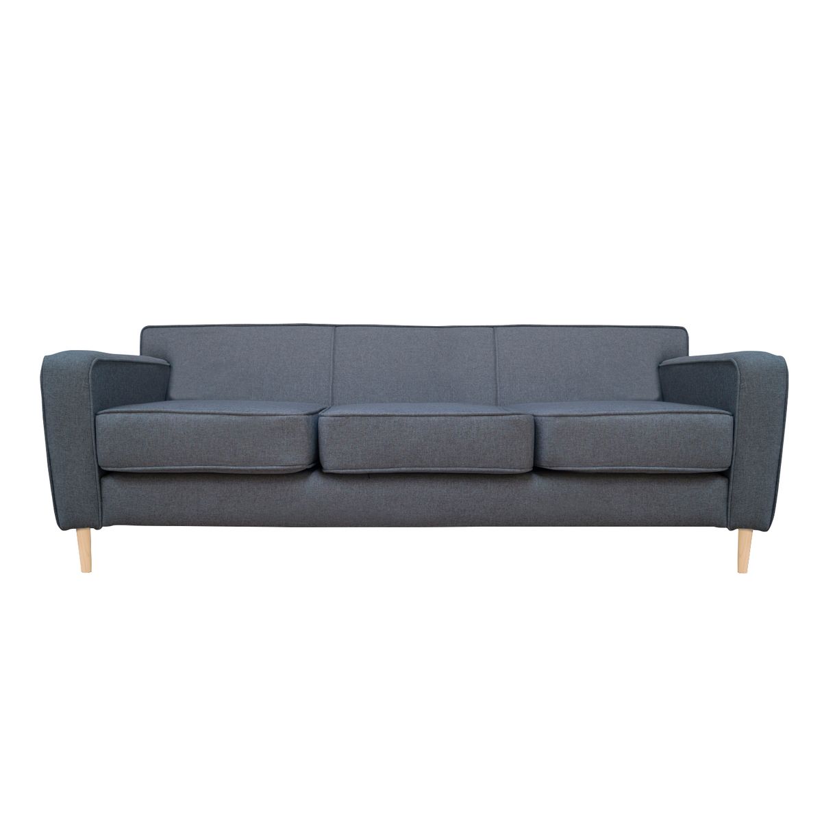 SOFAS HOME - SOFA LILEN CHENILLE TIPO LINO GRIS 3 CUERPOS