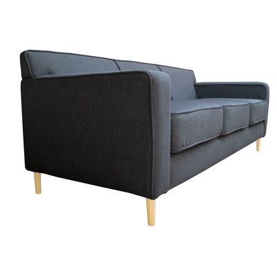 Imagen 2 del producto SOFA LILEN CHENILLE TIPO LINO GRIS 3 CUERPOS