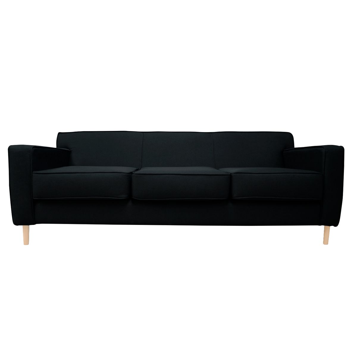 SOFAS HOME - SOFA LILEN CHENILLE TIPO LINO NEGRO 3 CUERPOS