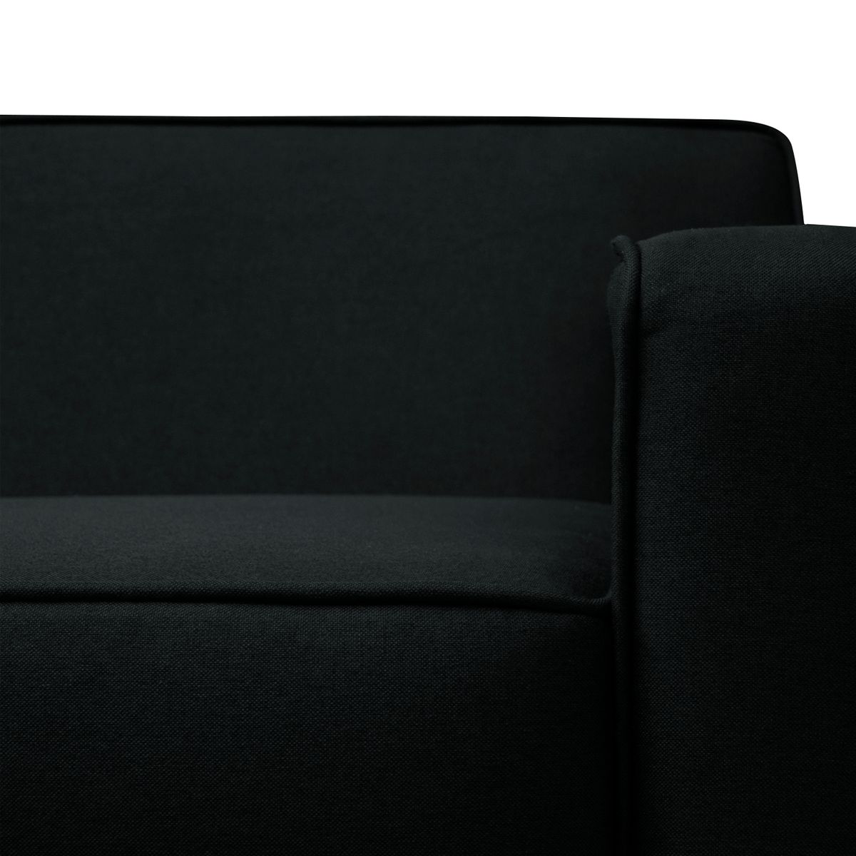 SOFAS HOME - SOFA LILEN CHENILLE TIPO LINO NEGRO 3 CUERPOS