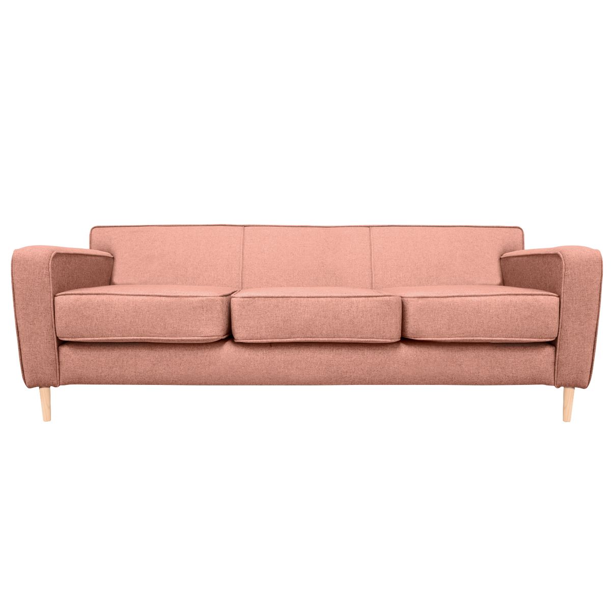 SOFAS HOME - SOFA LILEN CHENILLE TIPO LINO PALO ROSA 3 CUERPOS