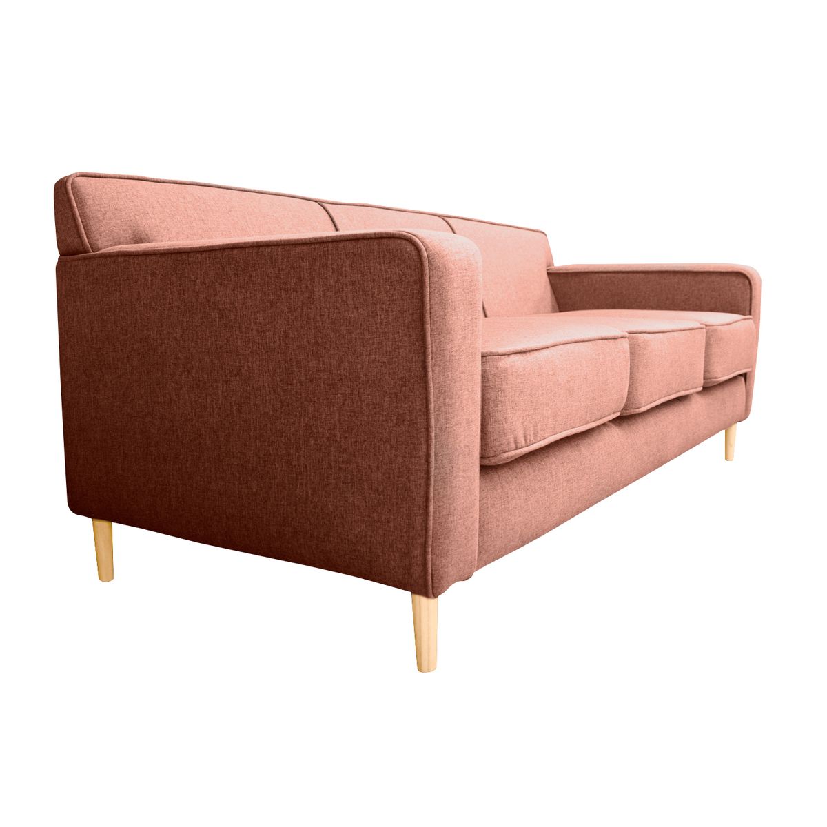 SOFAS HOME - SOFA LILEN CHENILLE TIPO LINO PALO ROSA 3 CUERPOS
