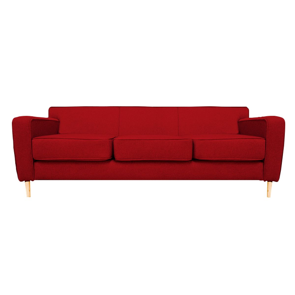SOFAS HOME - SOFA LILEN CHENILLE TIPO LINO ROJO 3 CUERPOS