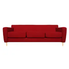 SOFAS HOME - SOFA LILEN CHENILLE TIPO LINO ROJO 3 CUERPOS