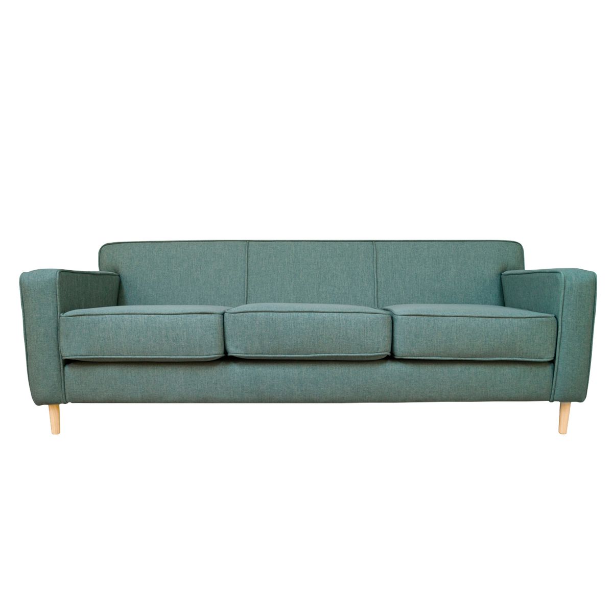 SOFAS HOME - SOFA LILEN CHENILLE TIPO LINO VERDE 3 CUERPOS