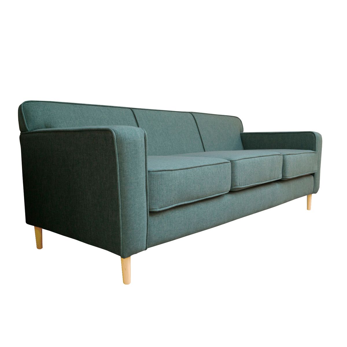 SOFAS HOME - SOFA LILEN CHENILLE TIPO LINO VERDE 3 CUERPOS