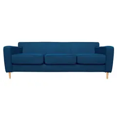SOFAS HOME - SOFA LILEN FELPA AZUL 3 CUERPOS