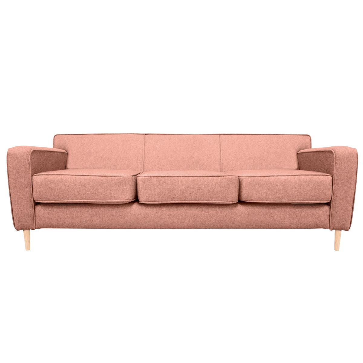 SOFAS HOME - SOFA LILEN FELPA PALO ROSA 3 CUERPOS