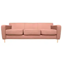 SOFAS HOME - SOFA LILEN FELPA PALO ROSA 3 CUERPOS