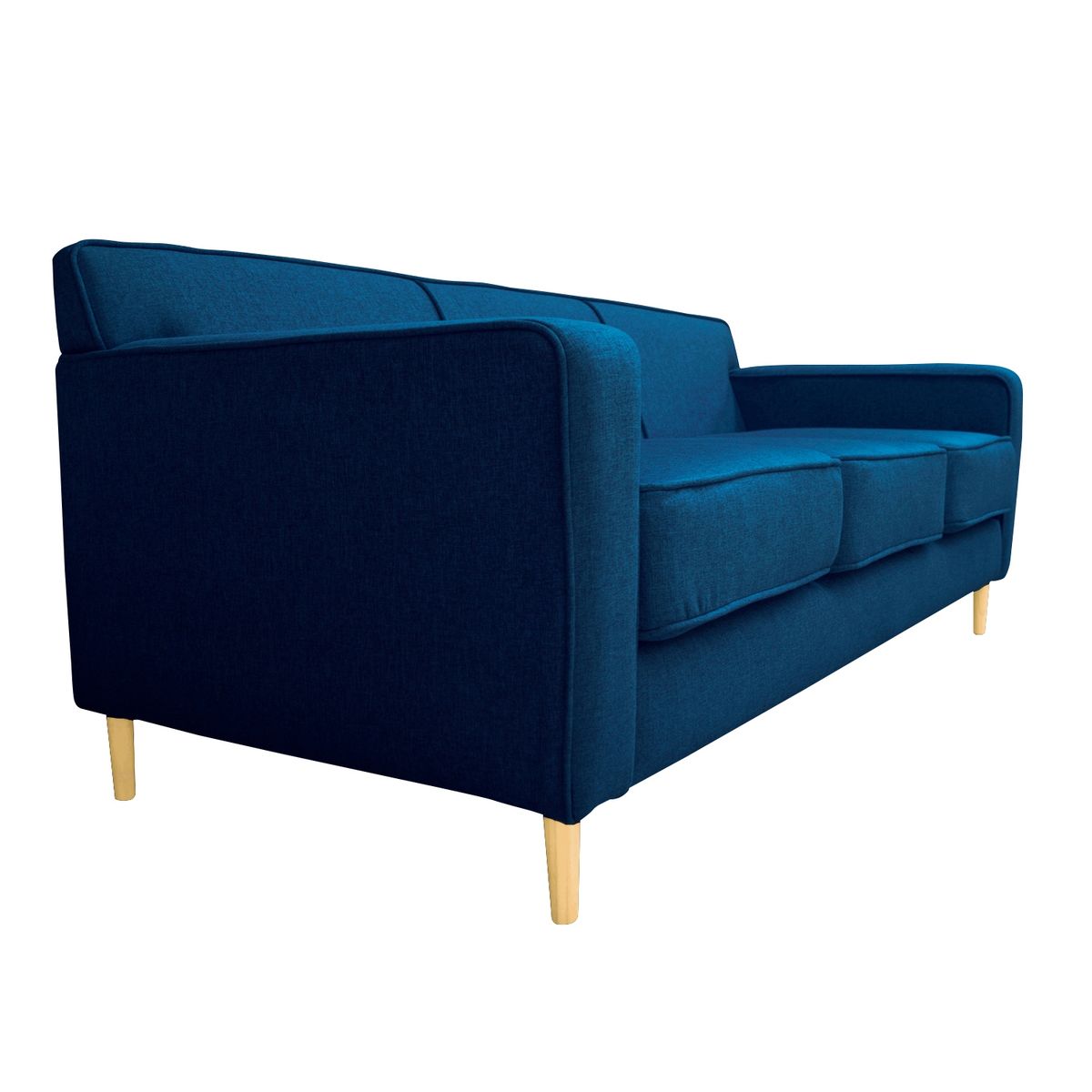 SOFAS HOME - SOFA LILEN CHENILLE TIPO LINO AZUL 2 CUERPOS