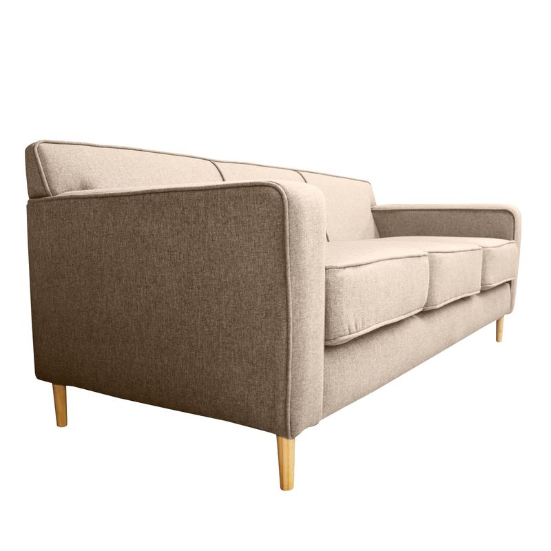 SOFAS HOME - SOFA LILEN CHENILLE TIPO LINO BEIGE  2 CUERPOS