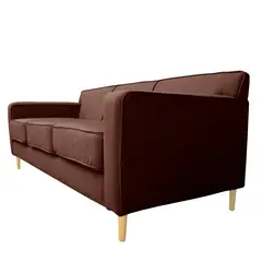 SOFAS HOME - SOFA LILEN CHENILLE TIPO LINO CAFE 2 CUERPOS