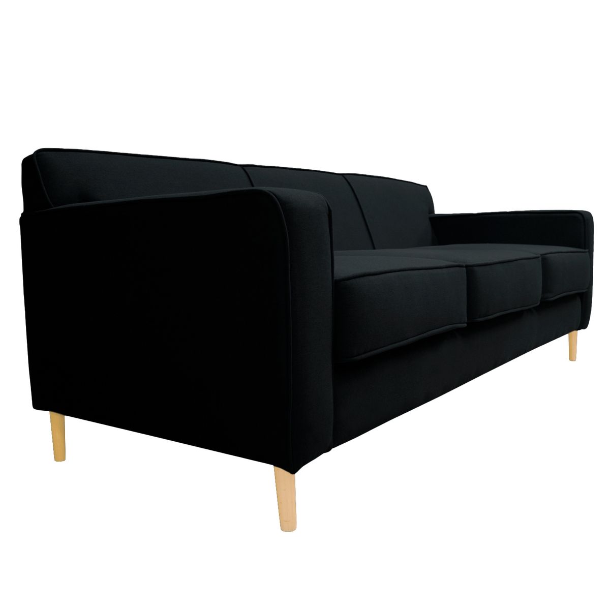SOFAS HOME - SOFA LILEN CHENILLE TIPO LINO NEGRO 2 CUERPOS