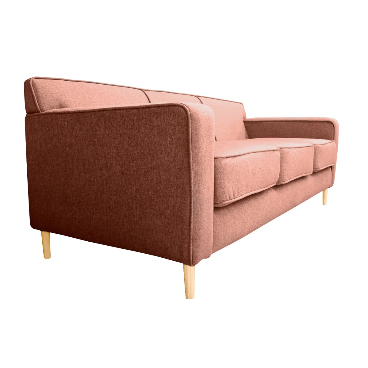 SOFAS HOME - SOFA LILEN CHENILLE TIPO LINO PALO ROSA 2 CUERPOS