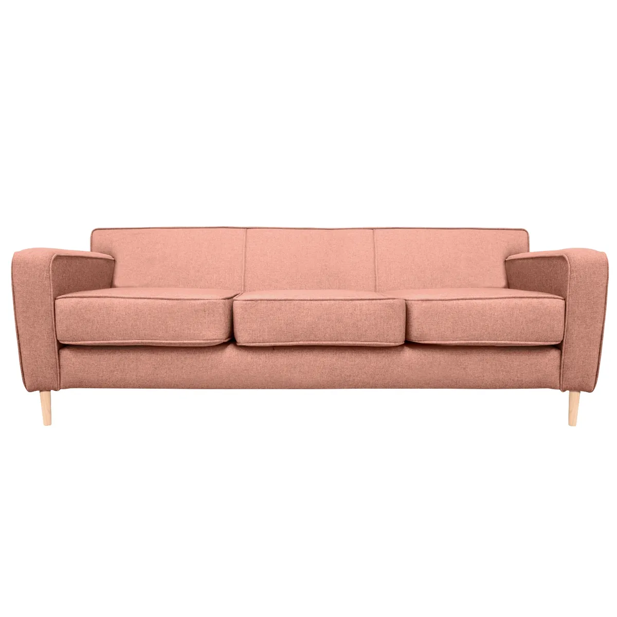 SOFAS HOME - SOFA LILEN CHENILLE TIPO LINO PALO ROSA 2 CUERPOS