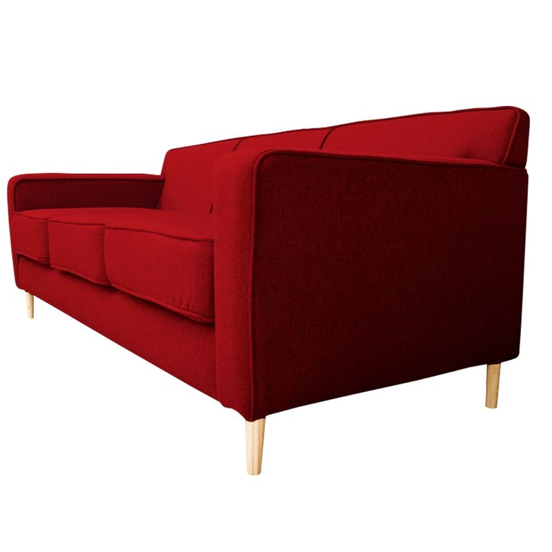 SOFAS HOME - SOFA LILEN CHENILLE TIPO LINO ROJO 2 CUERPOS