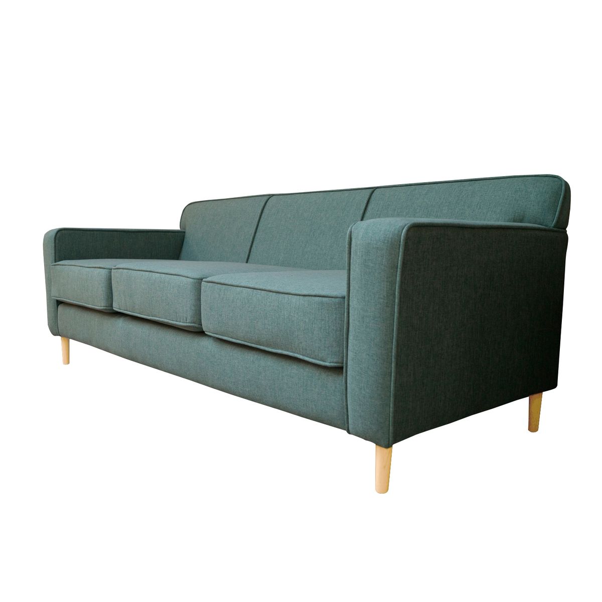 SOFAS HOME - SOFA LILEN CHENILLE TIPO LINO VERDE 2 CUERPOS