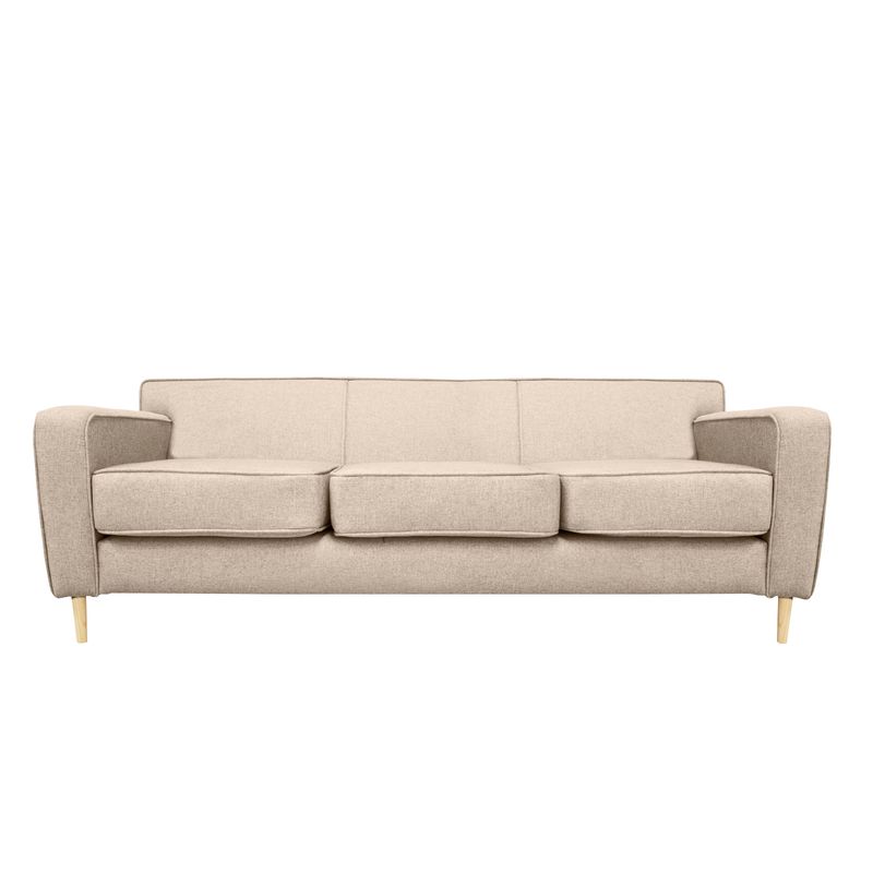 SOFAS HOME - SOFA LILEN FELPA BEIGE  2 CUERPOS