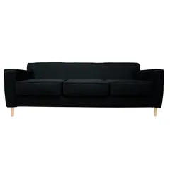 SOFAS HOME - SOFA LILEN FELPA NEGRO 2 CUERPOS