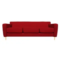 SOFAS HOME - SOFA LILEN FELPA ROJO 2 CUERPOS